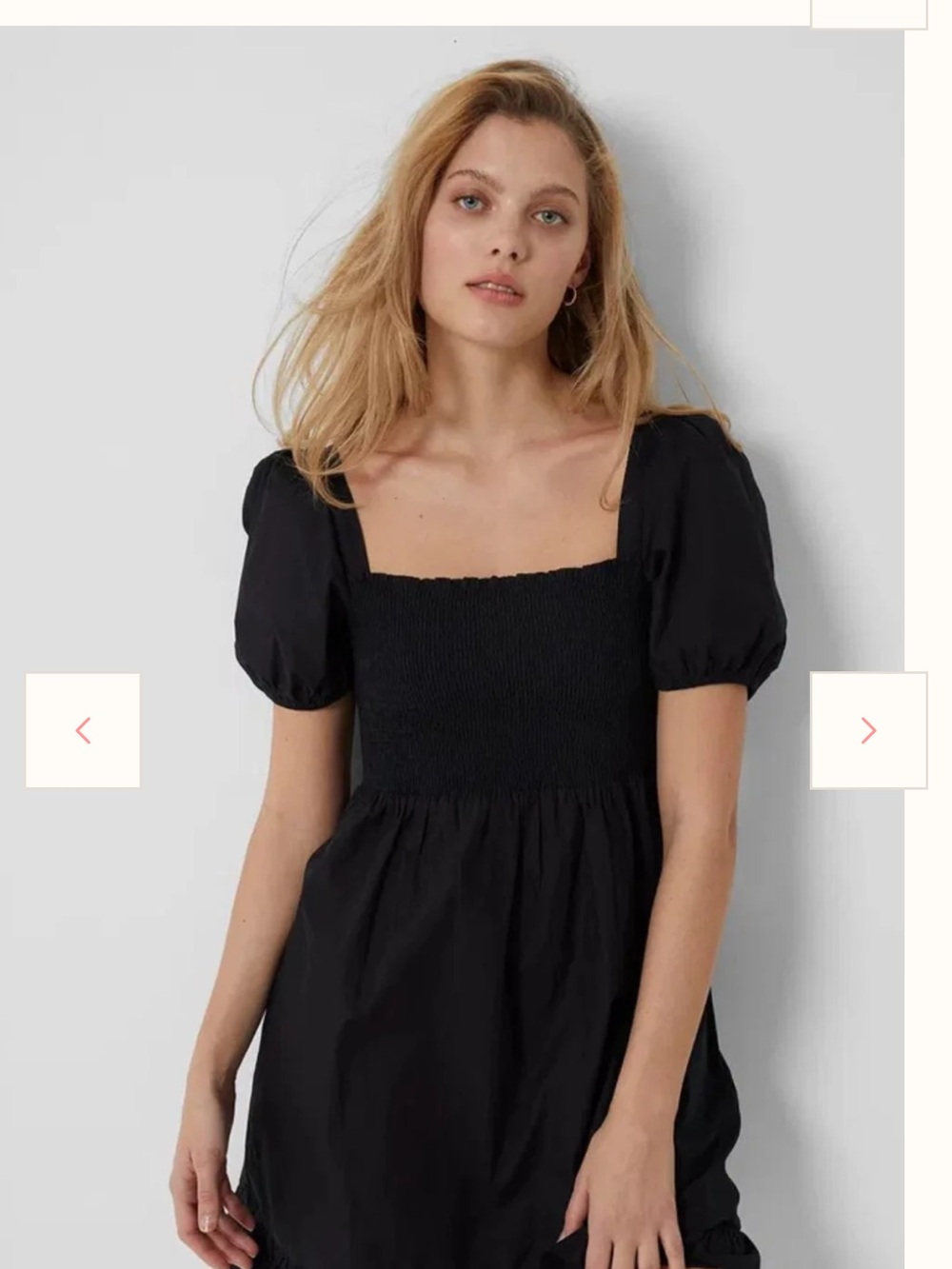 NWOT French Connection Armina Organic Black Poplin Mini Dress - Sz 8